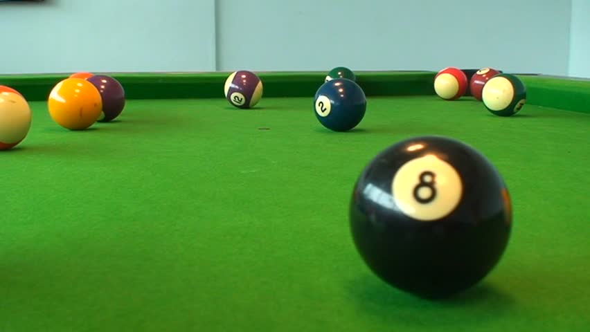 Tracking Shot Around A Pool 8 Ball