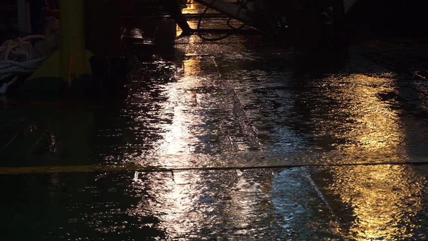 Stock video of raining on marine vessel deck at | 32037268 | Shutterstock