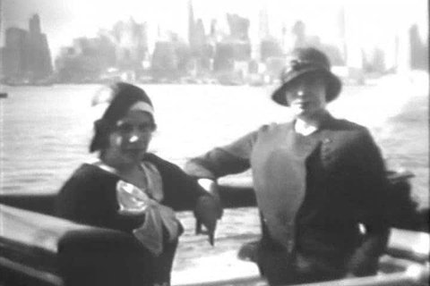 CIRCA 1930s - Beatrice Lewis is a passenger on an ocean liner in Brooklyn, New York, in 1932.