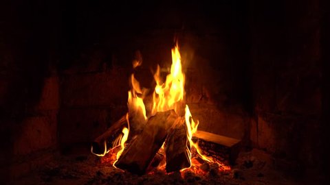 Fire Burning In Fireplace House Stock Footage Video 100 Royalty