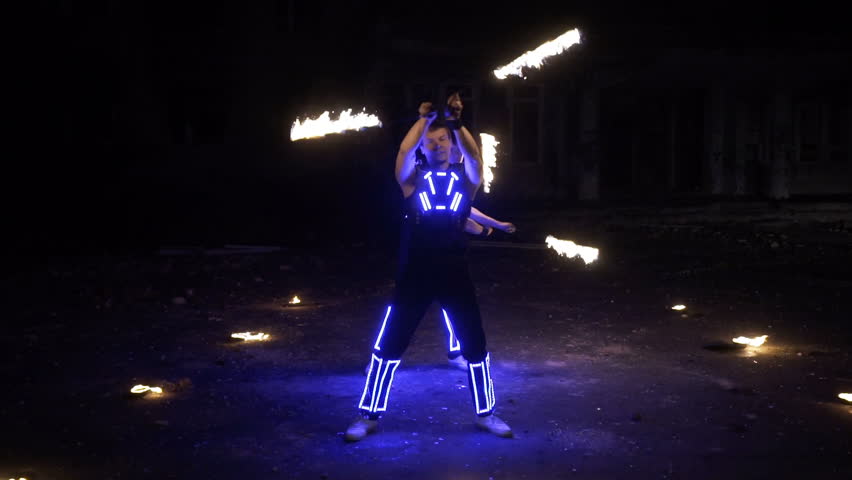 Stock video of fire show, dancing with flame, a | 32704648 | Shutterstock