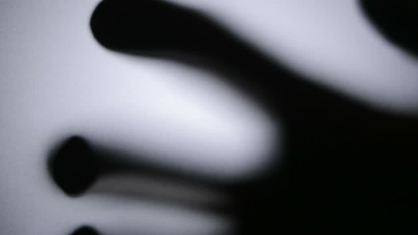 Palm Through the Frosted Glass. Stock Footage Video (100% ...