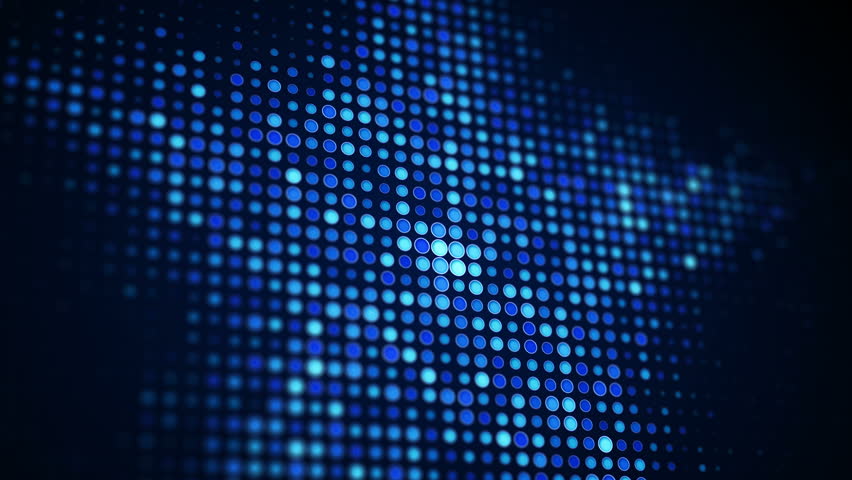 Blue Stage Lights And Flowing Smoke Disco Party Nightclub Blue Star Shape Of Pixels On Screen Computer Generated Seamless Loop Animation Rendered With Dof