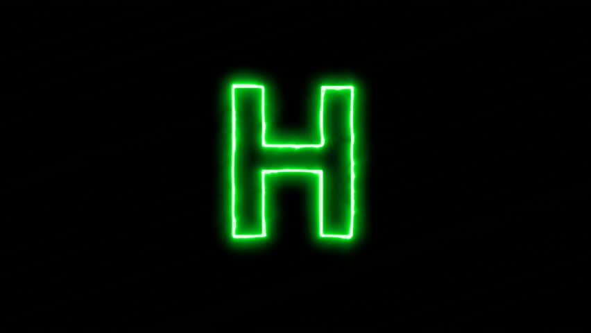 Alphabet Letter H - Animated Light Outline On Black Background Stock ...