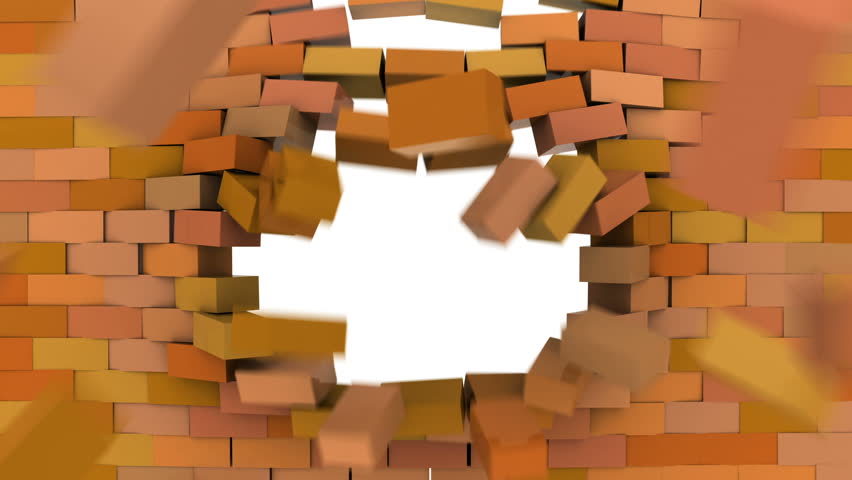 Brick Wall Crumbling Stock Footage Video (100% Royalty ...