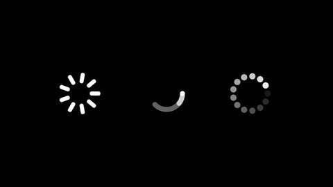 Three Loading Bar Flat Design Motion Graphics, waiting bar change, web media player load icon