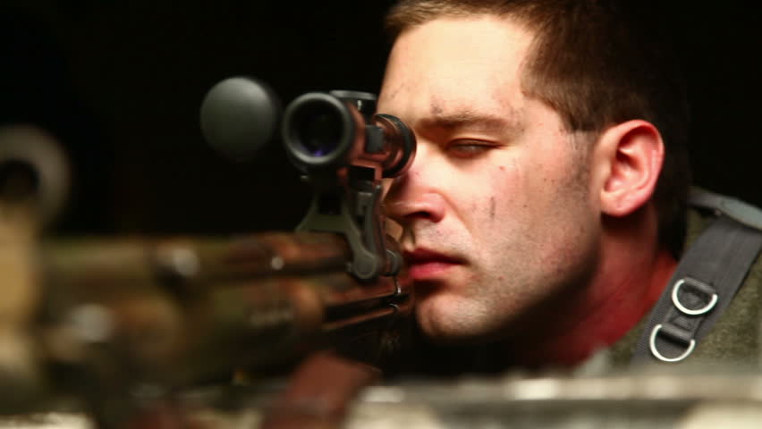 Sniper Aiming Out Of Window Stock Footage Video 3594650 | Shutterstock