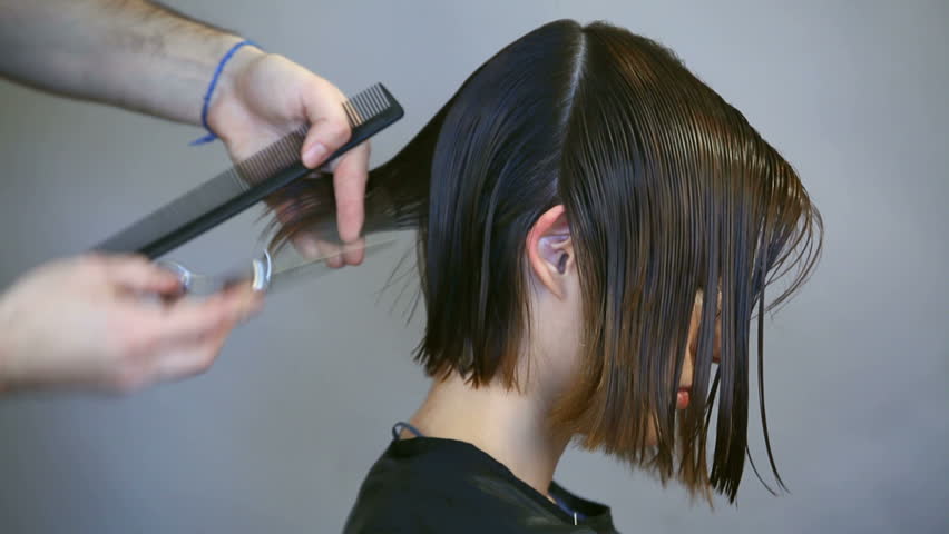 Lady Getting Her  Haircut  Stock Footage Video 3601619 