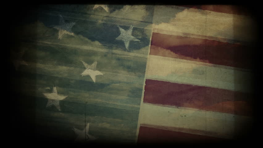Vintage American Flag Abstract Background Stock Footage Video (100%
