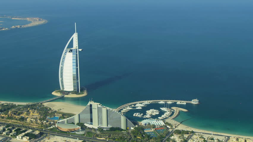 DUBAI, UAE - November 18, 2012: Aerial View Dubai Coastline, Burj Al ...