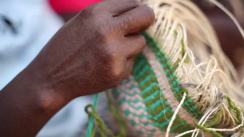 Basket Weaving Tight Shot Stock Footage Video 100 Royalty Free