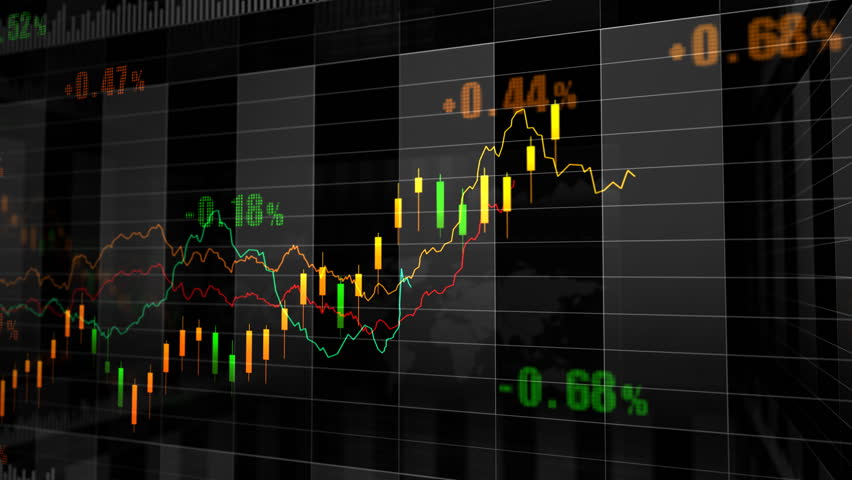 The Candle Chart On The Forex Or Stock Market Monitor. Growth And ...