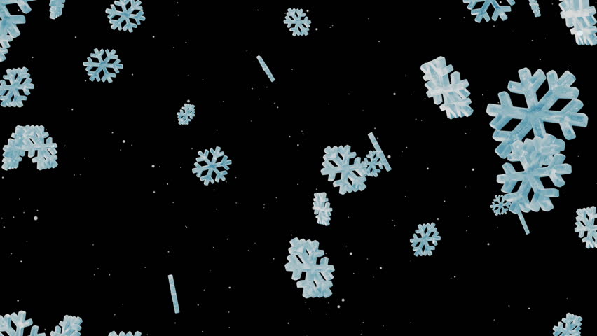 Stock video of animation of icy snowflakes on black | 5202758 ...
