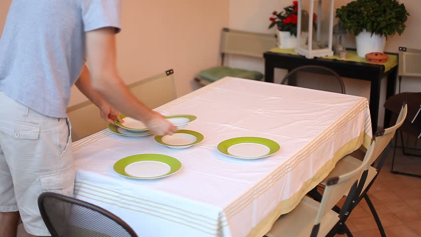 Stock Video Clip Of Man Laying Serve Dishes On The Table Shutterstock