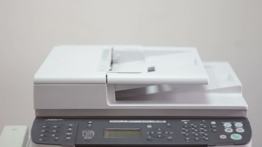 Working with Copy Machine Stock Footage Video (100% Royalty-free