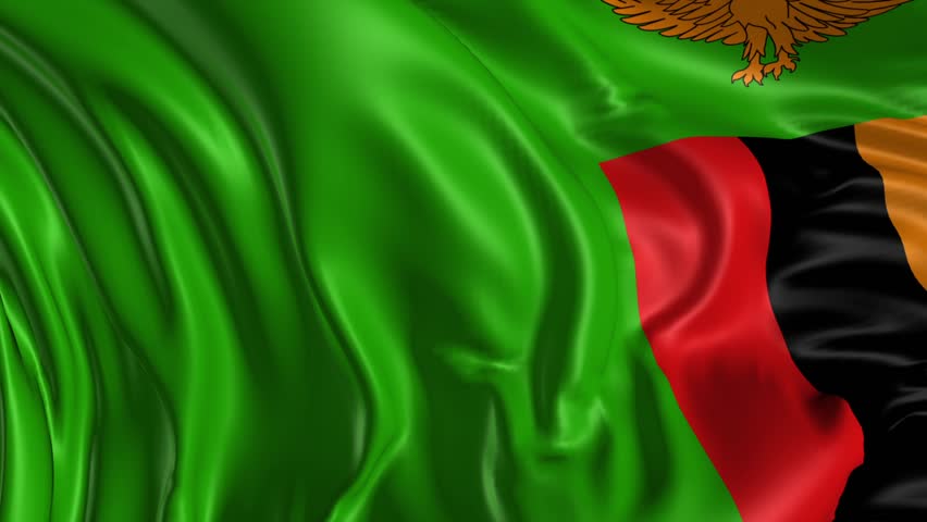 Zambia Flag Background Seamless Looping Animation 4k High Definition Video Stock Footage 