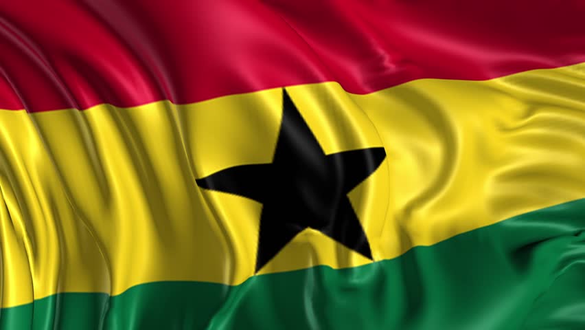 Flag of Ghana Beautiful 3d Stock Footage Video (100%  