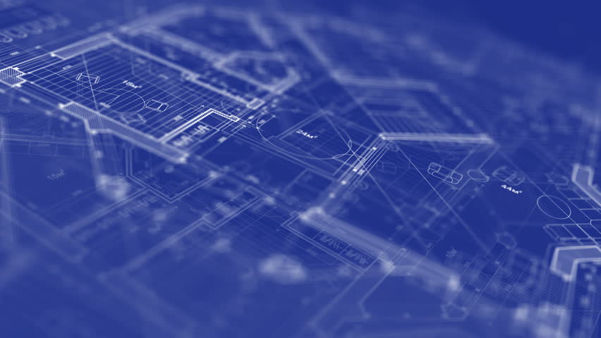 Abstract Architecture Background: Blueprint House Plan Stock Footage ...