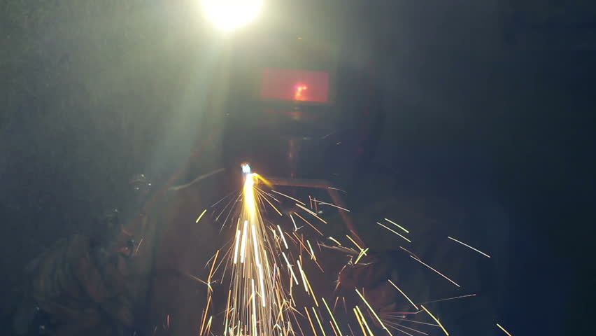 Welding, Worked as a Welder. Stock Footage Video (100% Royalty-free