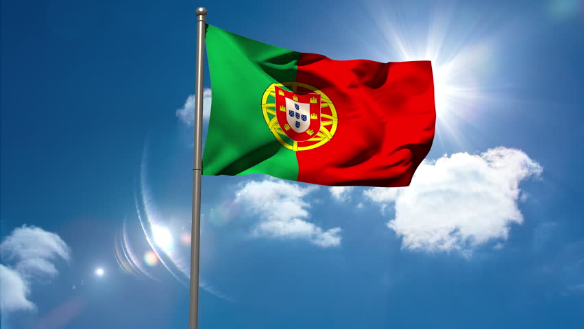 Stock Video Clip of Portugal national flag waving on ...