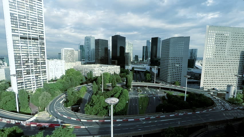 City Cityscape. Skyline Skyscrapers. Transportation Stock Footage Video