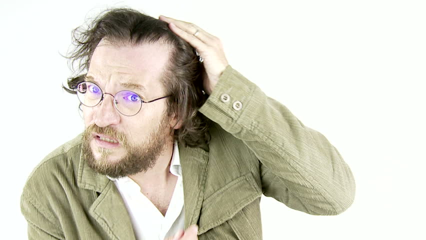 Man With Long Hair Scared Stock Footage Video 100 Royalty