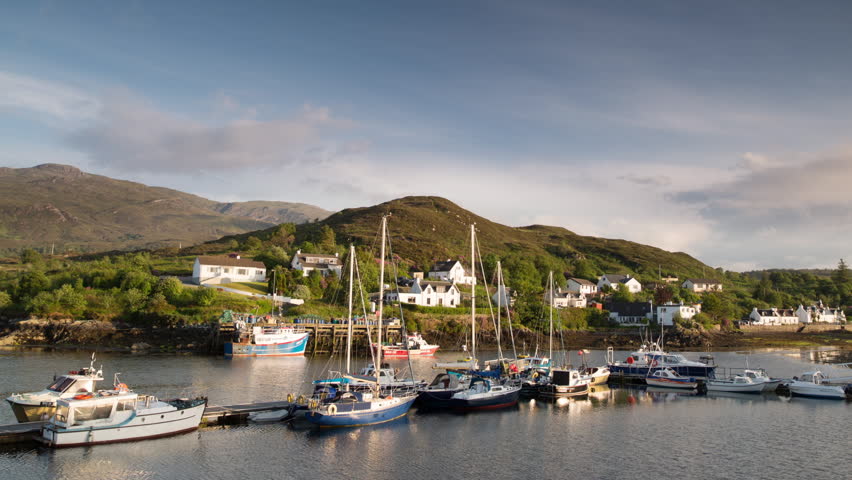 Time Lapse Of Fishing Boats In Kyleakin Harbour, Isle Of Skye, Scotland ...