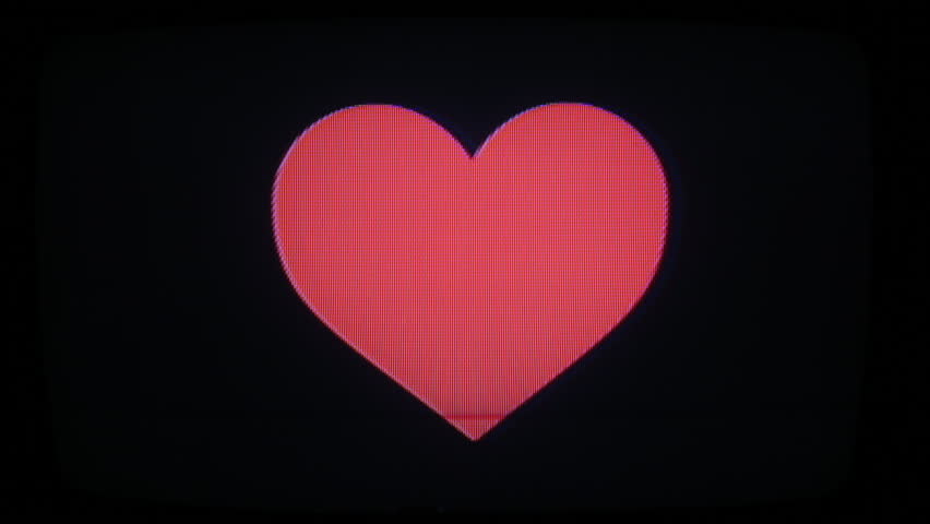 Digital Animation Of Red Heart Thumping On Black Background Stock ...