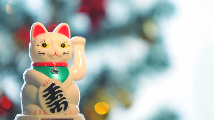Set Of 6 Japanese Maneki Neko Lucky Cats - Beckoning Feng Shui Good Fortune Charm 11 thumbnail image