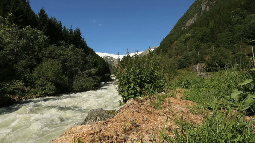 Stock Video Clip of River breathtaking scenery Norway slider movement ...