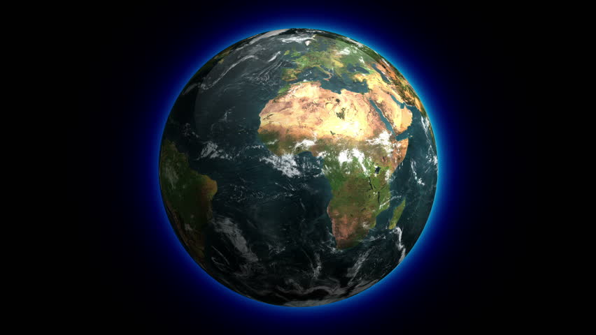 Loopable 3D Animation Of Earth Rotating With A Black 