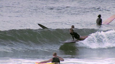 Surfer Riding An Aaliyah Surfboard Stock Footage Video 100