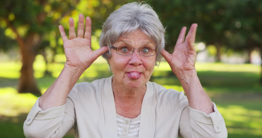 Silly Grandma Making Funny Faces At The Camera Stock Footage Video ...