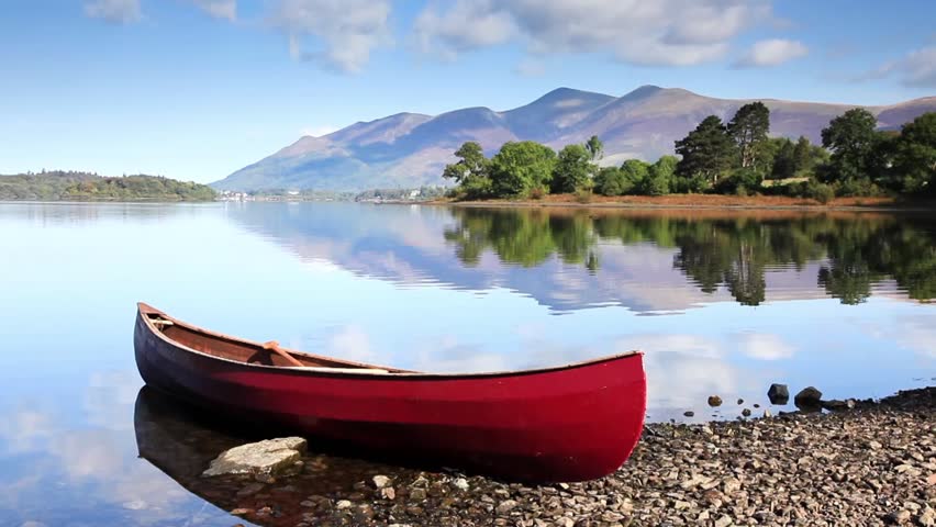 Red Canoe. a Timelapse Video Stock Footage Video (100% 