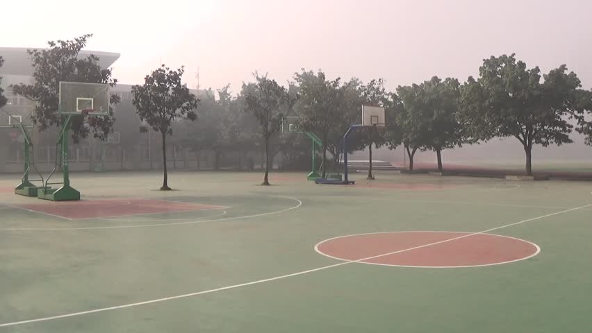 Empty Basketball Playground On A Stockvideos Filmmaterial 100