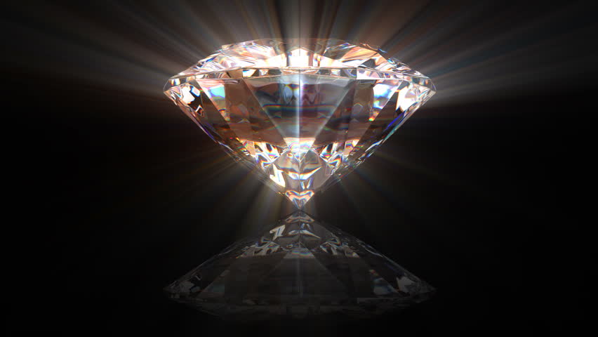 Beautiful Rotating Diamond with Reflection Stock Footage Video (100% ...