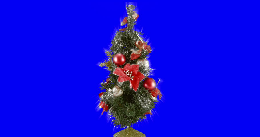 Christmas Tree On Blue Screen Background, Rotating Loop Stockvideos ...