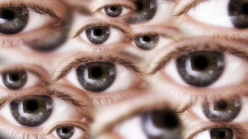 Multiple Eyes are Looking. Seamless Stock Footage Video (100% Royalty ...