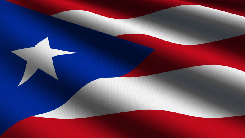 Puerto Rico Close up Waving Stock Footage Video (100% Royalty-free