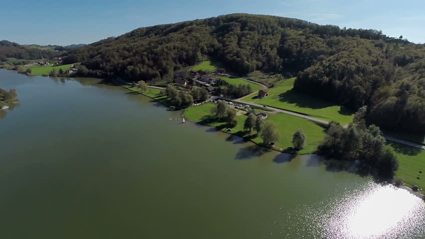 Scenery With A Lake On Stock Footage 100 Royalty Free Scenery With A Lake On Countryside Helicopter Raw Footage Of Beautiful Landscape Sunny Day