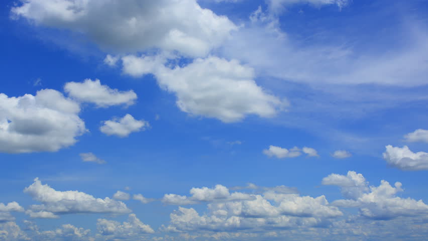 Clouds Against A Vivid Blue Sky. HD 1080p Time-lapse. Stock Footage ...